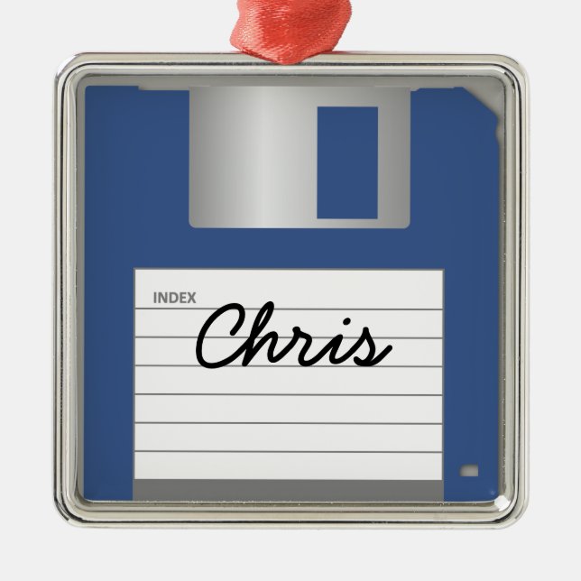 Ihr Name Classic 3.5" Blue Diskette Ornament (Vorne)