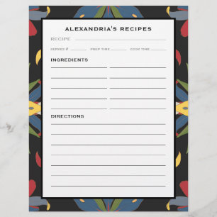 Ihr Name Colorful Kitchen Tile Rezept Binder Seite