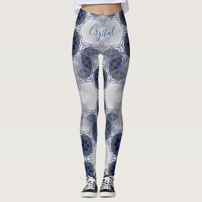 Ihr Name Custom Crystal Lapis Lazuli Leggings (Vorderseite)