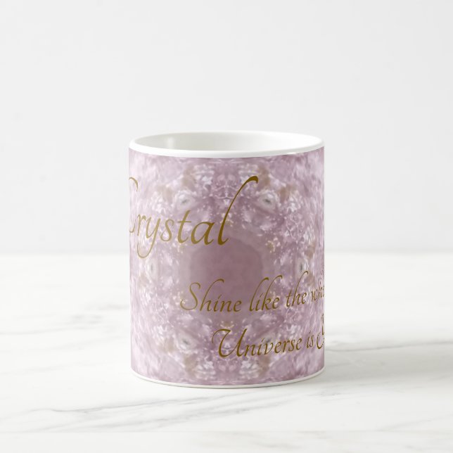 Ihr Name Custom Crystal Rose Quartz Kaffeetasse (Mittel)