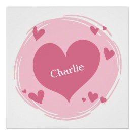 Ihr Name(e) in einem benutzerdefinierten Herz-Post Poster