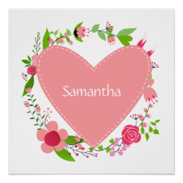 Ihr Name(e) in einem benutzerdefinierten Herz-Post Poster