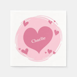 Ihr Name(e) in einem Heart Paper Servietten