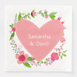 Ihr Name(e) in einem Heart Paper Servietten