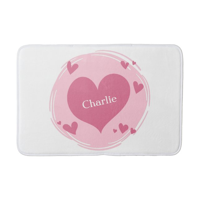 Ihr Name(e) in einem Herzbad Badematte (Vorderseite)