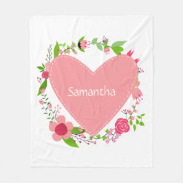 Ihr Name(e) in einem Herzflocken Fleecedecke