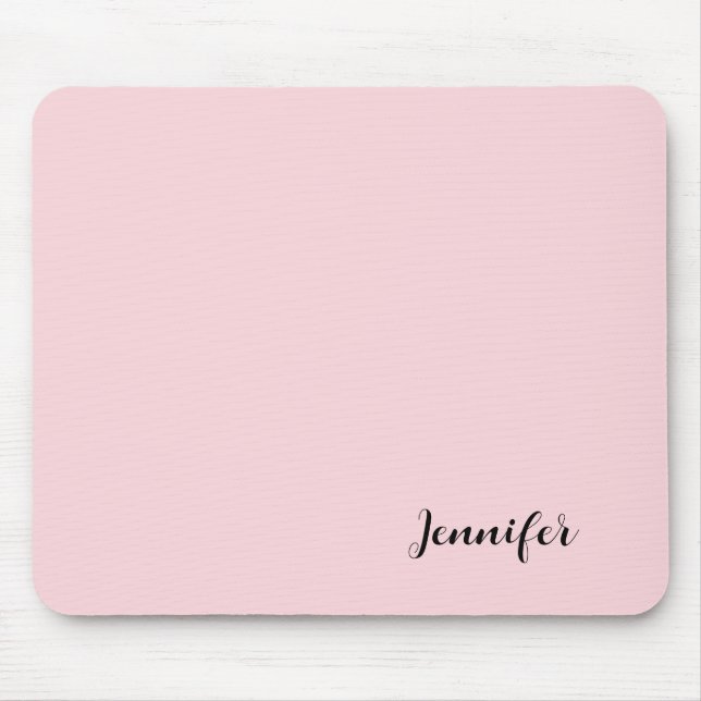 Ihr Name Eigene Pastellfarbe Rosa Mousepad (Vorne)