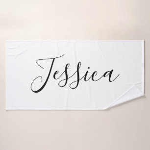 Ihr Name   Elegante Schrift Badhandtuch Set