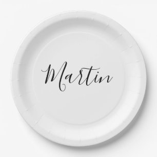Ihr Name   Elegante Schrift Pappteller
