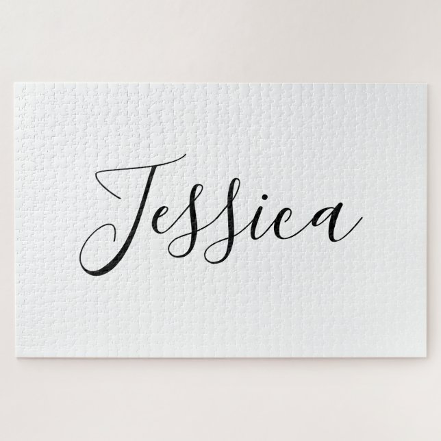 Ihr Name | Elegante Schrift Puzzle (Horizontal)