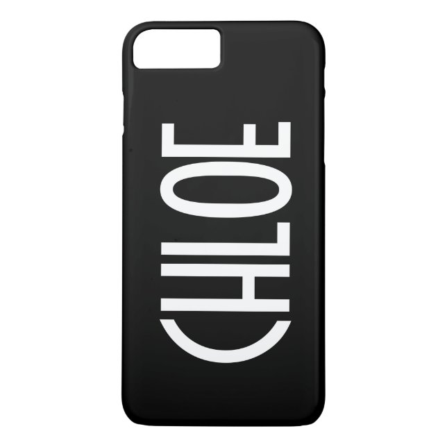 Ihr Name, fett weißer Text | Schwarz Case-Mate iPhone Hülle (Rückseite)