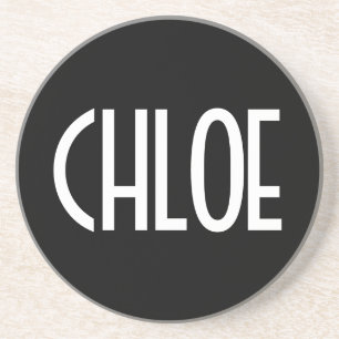 Ihr Name, fett weißer Text   Schwarz Getränkeuntersetzer