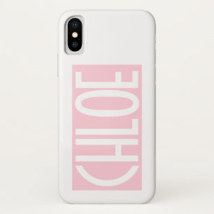 Ihr Name Fetter Weißer Text auf Hellrosa Case-Mate iPhone Hülle