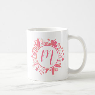 Ihr Name Floral Monogramm Kaffeetasse
