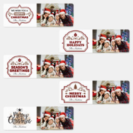 IHR Name & Foto Weihnachten Etiketten