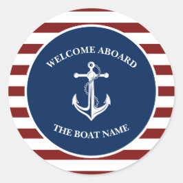 Ihr Name für Ihr Schiff Runder Aufkleber