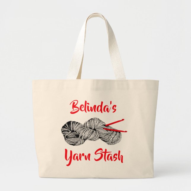 (Ihr Name) Garnstasche für Häkelchen personalisier Jumbo Stoffbeutel (Vorne)
