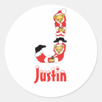 Ihr Name hier! Custom Letter J Teddy Bear Santas