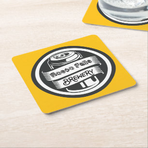 Ihr Name hier Logo Brauerei Thema Rechteckiger Pappuntersetzer
