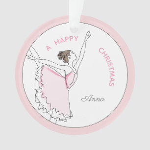 Ihr Name hier Pink Ballerina Weihnachtsdekoration Ornament