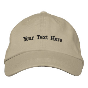 Ihr Name hier Text Benutzerdefiniert Weiße Farbe Bestickte Baseballkappe