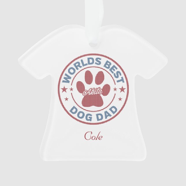 Ihr Name Hund Vater Akita Ugly Sweater Ornament (Vorderseite)