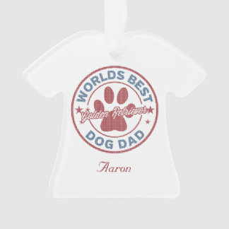 Ihr Name Hund Vater Golden Retriever Ugly Sweater Ornament