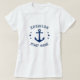 Ihr Name & Ihr Boot Vintag Ankerstars Blau & Weiß T-Shirt (Design vorne)