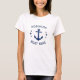 Ihr Name & Ihr Boot Vintag Ankerstars Blau & Weiß T-Shirt (Vorderseite)