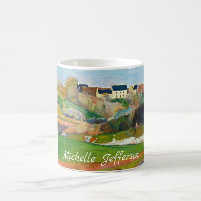 Ihr Name Impressionist Pastoral Gemälde Gauguin Kaffeetasse (Mittel)