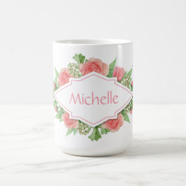 Ihr Name in Blume Frame-Tasse Tasse