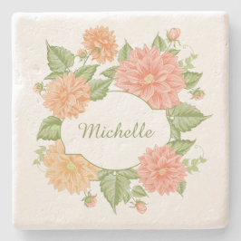 Ihr Name in Blume Rahmen Untersetzer