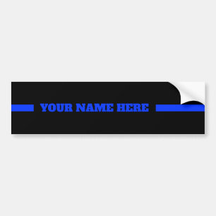 Ihr Name in der Thin Blue Line Polizeiunterstützun Autoaufkleber