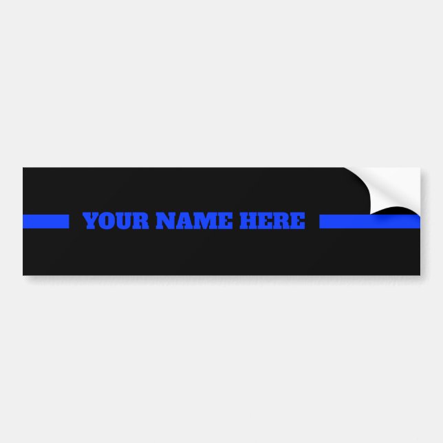 Ihr Name in der Thin Blue Line Polizeiunterstützun Autoaufkleber (Vorne)