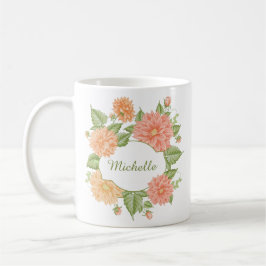 Ihr Name in einem Blumen-Rahmen Kaffeetasse