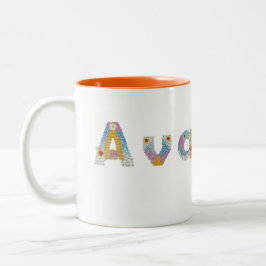 Ihr Name in künstlerischen Blumenbriefen / Ava Zweifarbige Tasse