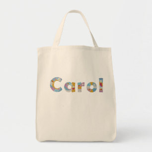 Ihr Name in künstlerischen Blumenbriefen / Carol T Tragetasche