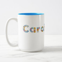 Ihr Name in künstlerischen Blumenbriefen / Carol T Zweifarbige Tasse