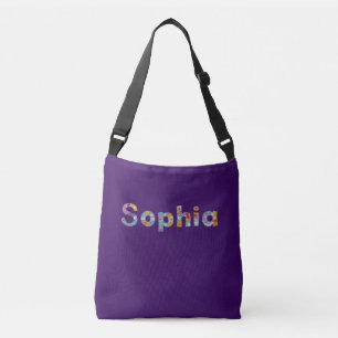 Ihr Name in künstlerischen Blumenbriefen / Sophia Tragetaschen Mit Langen Trägern