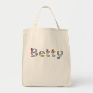 Ihr Name in künstlerischen Blumenschreiben / Betty Tragetasche
