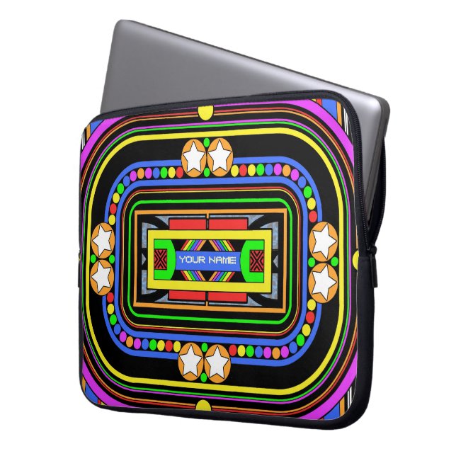 Ihr Name in Lights Laptopschutzhülle (Vorderseite Links)