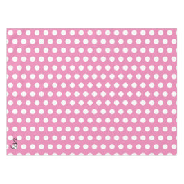 Ihr Name in rosa und weiße Punkte trendy Muster Tischdecke