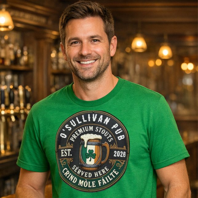 Ihr Name Irish Pub Benutzerdefinierter Saint Patri T-Shirt (Your Name Irish Pub Custom Saint Patrick's Day T-Shirt)