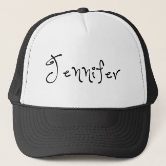 Ihr Name ist Jennifer Calligraphie Truckerkappe