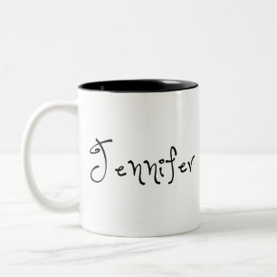 Ihr Name ist Jennifer Calligraphie Zweifarbige Tasse