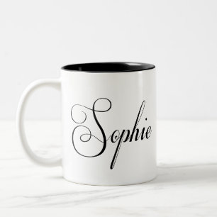 Ihr Name ist Sophie Calligrafie Zweifarbige Tasse