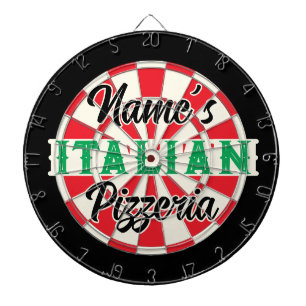 Ihr Name ITALIEN Pizzeria Vintag Style Patriotic Dartscheibe
