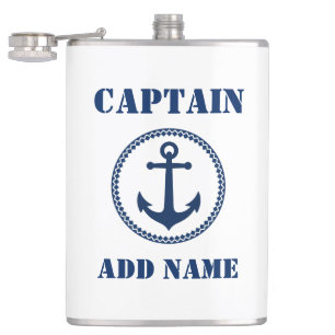 Ihr Name Kapitän Flask Sea Anchor White Flachmann