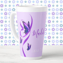 Ihr Name Lupus Warrior Lila Butterfly Milchtasse