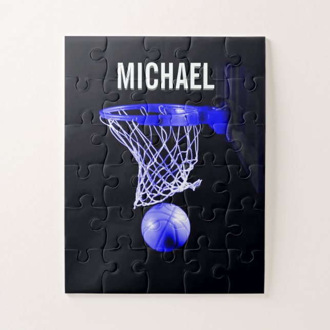 Ihr Name Maßgeschneiderte Basketball-Artwork Puzzle (Vertikal)